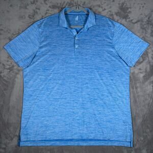 Johnnie-O Huron Featherweight Polo Shirt Blue Pipeline XL UPF 50 Stretch